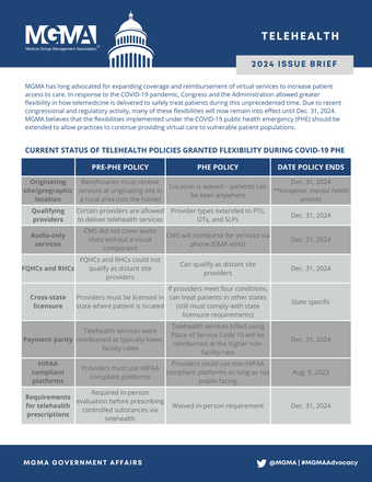 MGMA 2024 Telehealth Position Paper