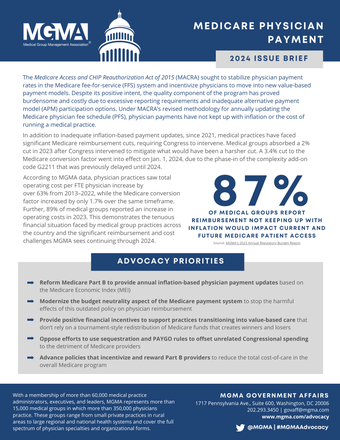 MGMA 2024 Medicare Physician Payment Position Paper